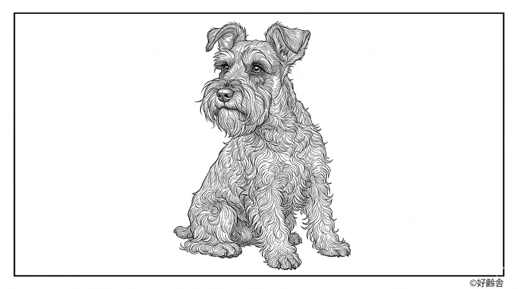 ミニチュアシュナウザー ｜ 高齢者（g3b3）向け無料塗り絵